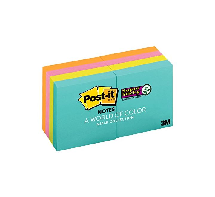 3M 622-8SSMIA SS 2x2 Sticky Notes - 8 Pads per Pack | Premium Adhesive Post-It Notes for Office & Home