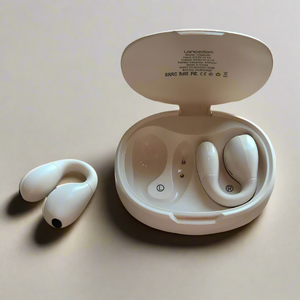 Bluetooth 5.3 Wireless Bone Conduction Earbuds - Comfortable Open Ear Clip-On Style
