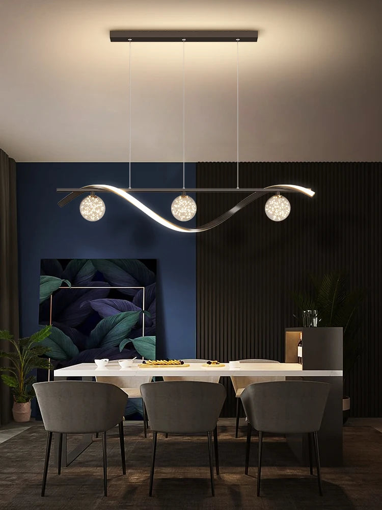 Modern Minimalist LED Pendant Lamps – Dimmable Ceiling Chandelier for Coffee Table, Dining Room, and Kitchen Island